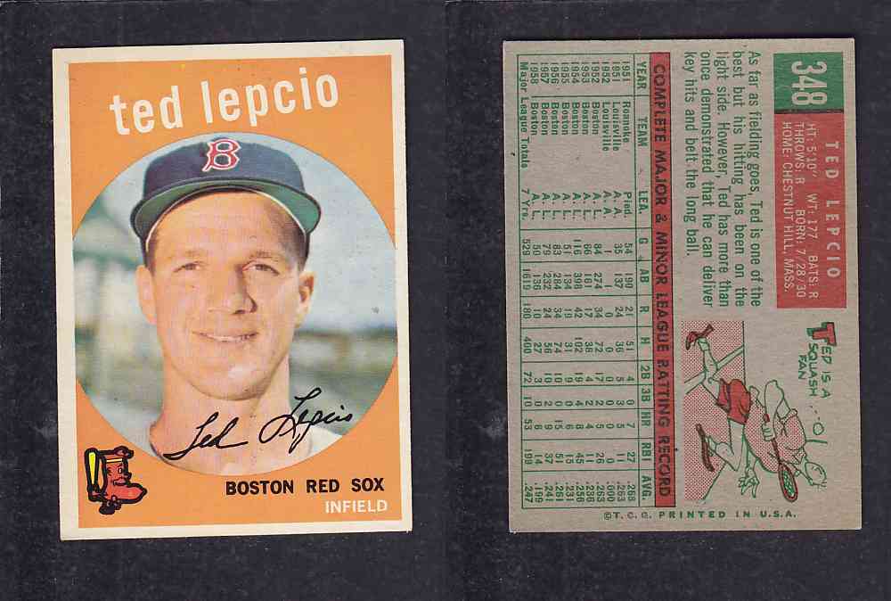 1959 TOPPS BASEBALL CARD #348   T. LEPCIO photo