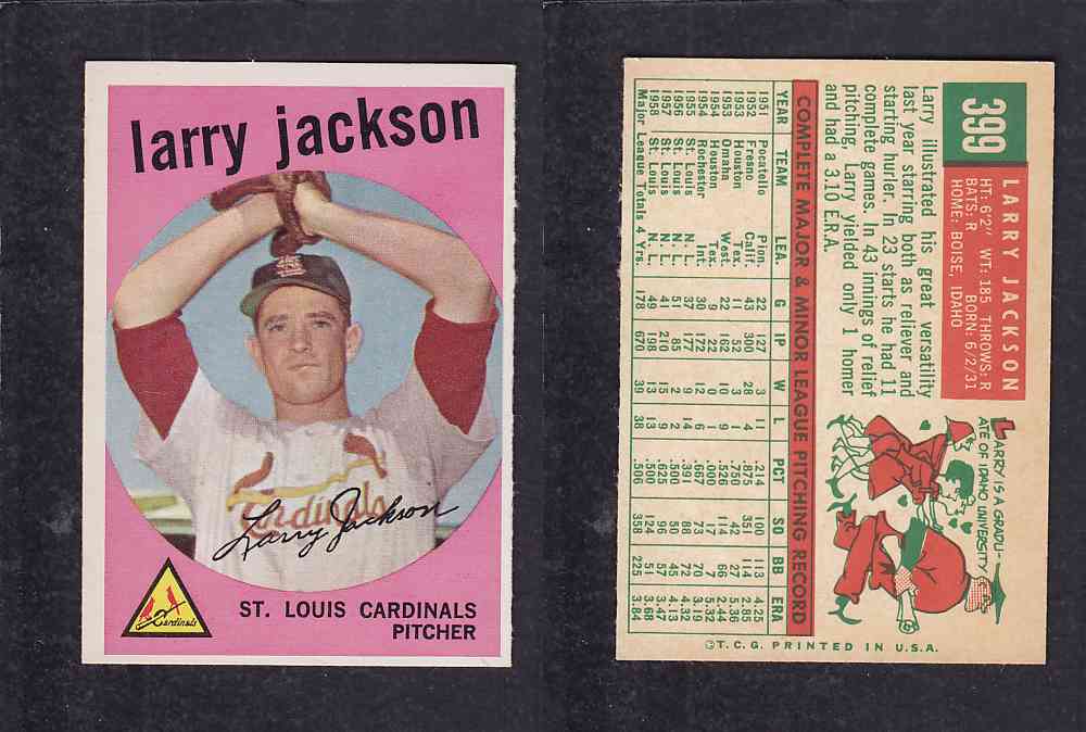 1959 TOPPS BASEBALL CARD #399   L. JACKSON photo