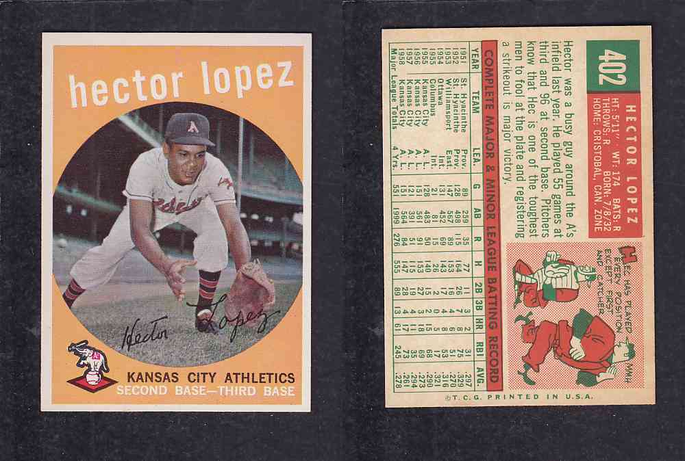 1959 TOPPS BASEBALL CARD #402   H. LOPEZ photo