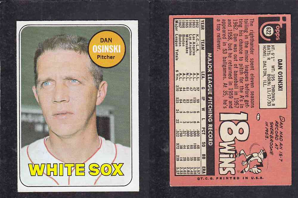 1969 TOPPS BASEBALL CARD #622 M. OSINSKI photo