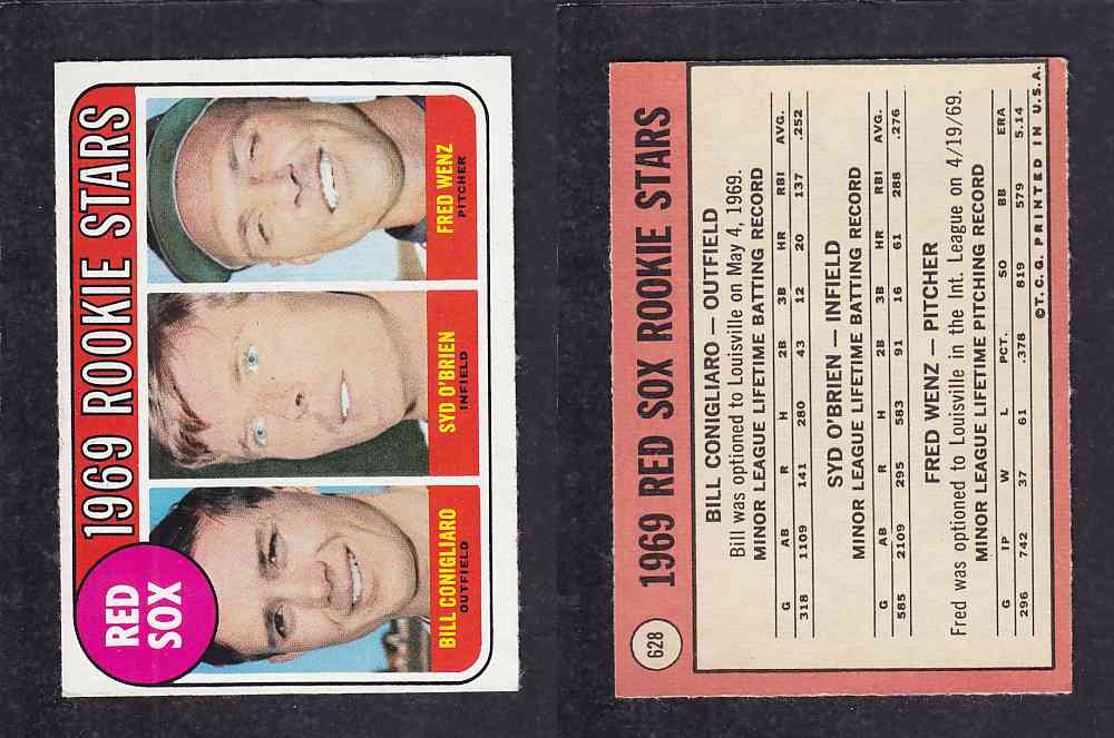 1969 TOPPS BASEBALL CARD #628 RED SOX ROOKIE STARS photo