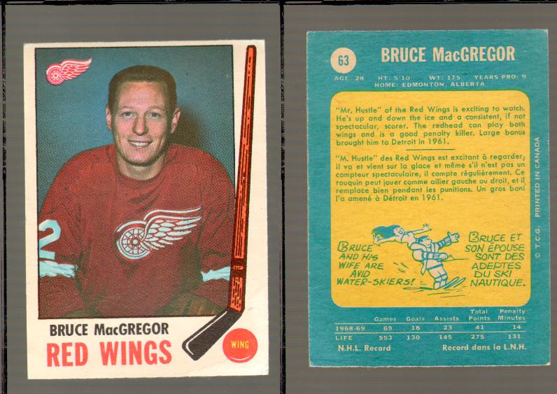 1969-70 O-PEE-CHEE HOCKEY CARD #63 BRUCE MACGREGOR photo