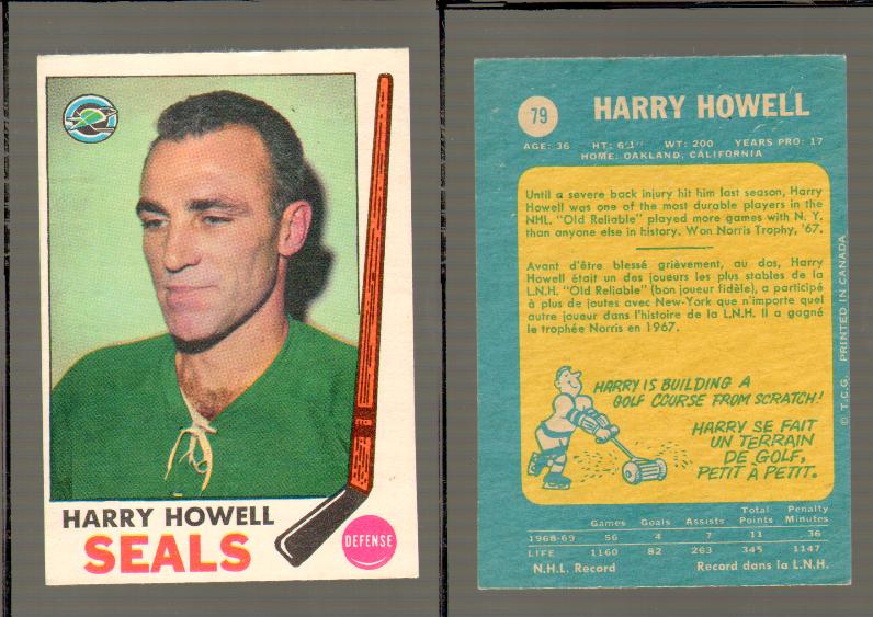 1969-70 O-PEE-CHEE HOCKEY CARD #79 HARRY HOWELL photo