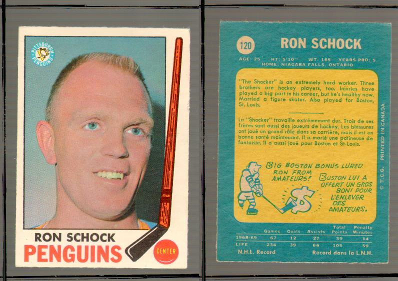 1969-70 O-PEE-CHEE HOCKEY CARD #120 RON SCHOCK photo