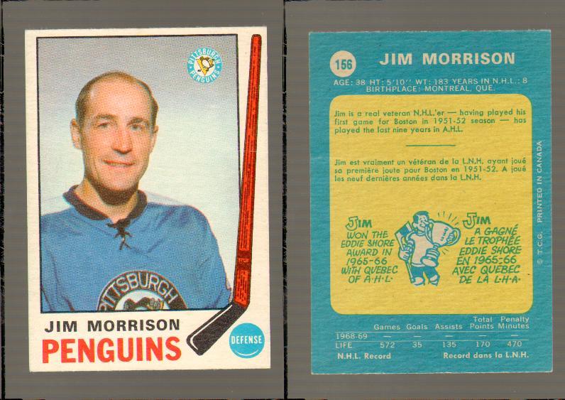 1969-70 O-PEE-CHEE HOCKEY CARD #156 JIM MORRISON photo