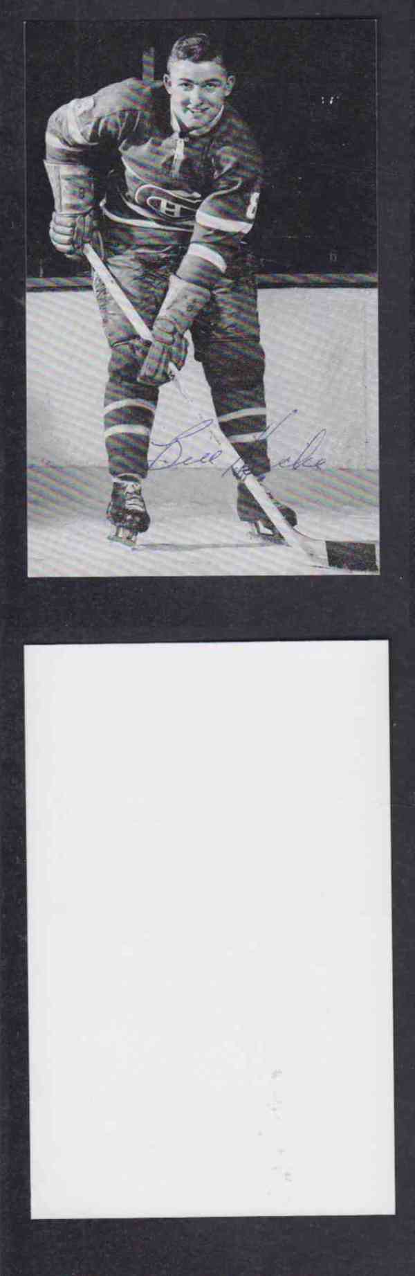 1960 'S MONTREAL CANADIENS B.HICKE  AUTOGRAPHED POST CARD  photo