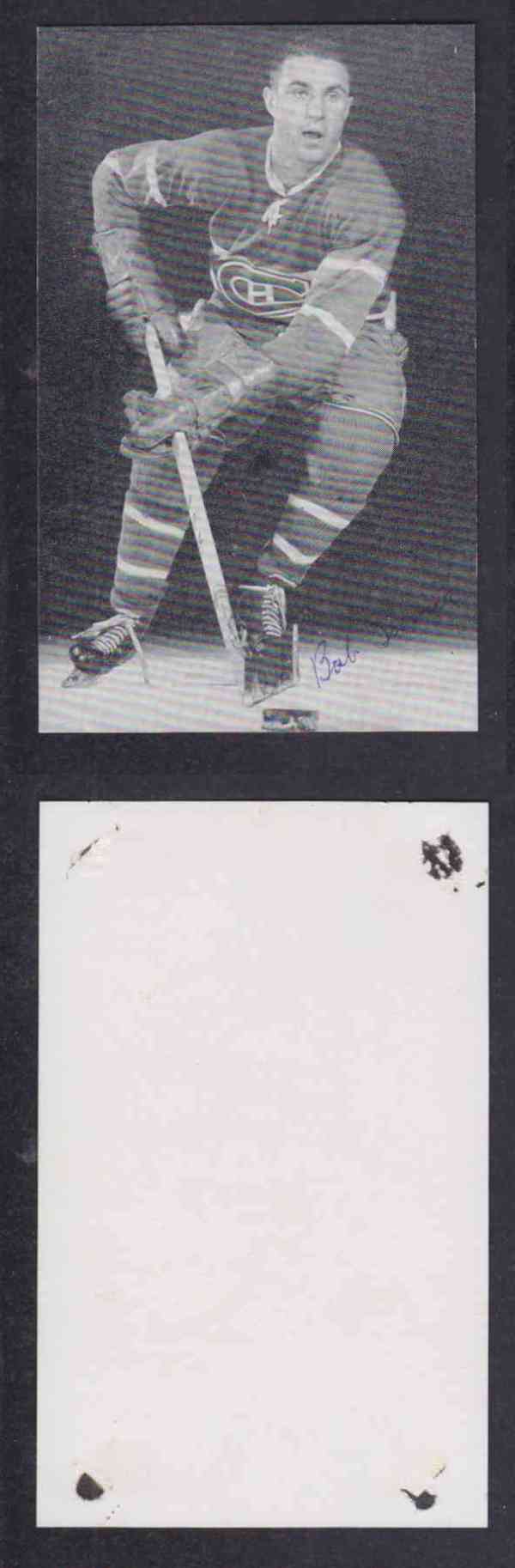 1960 'S MONTREAL CANADIENS B.TURNER  AUTOGRAPHED POST CARD photo