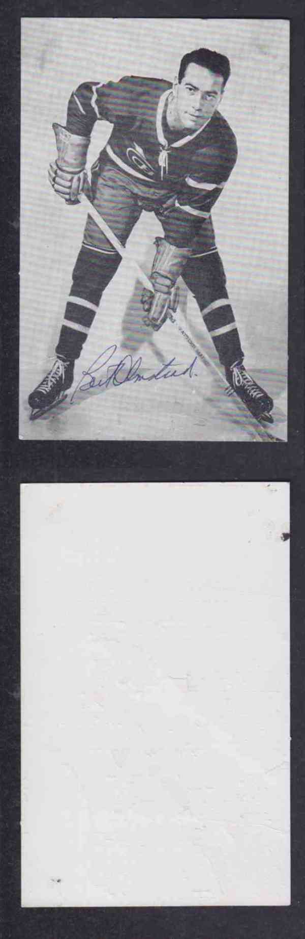 1960 'S MONTREAL CANADIENS B.OLMSTEAD  AUTOGRAPHED POST CARD photo
