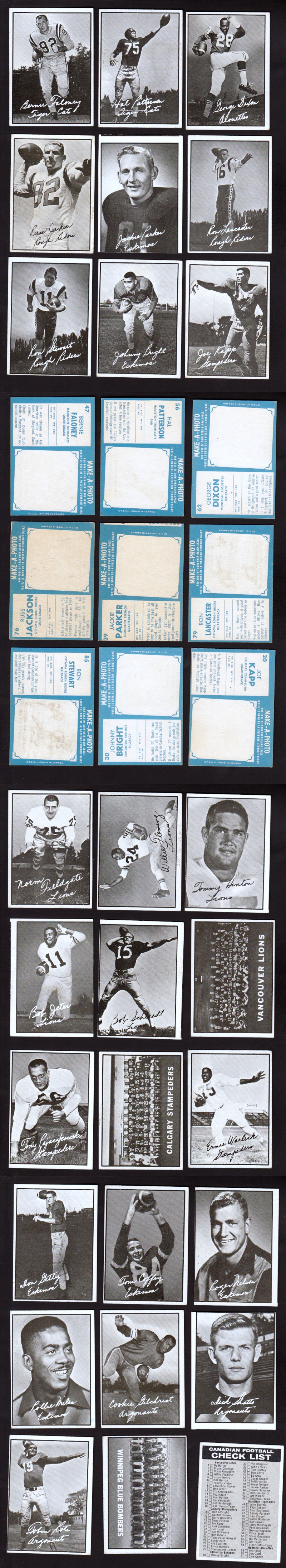1961 CFL TOPPS FOOTBALL CARD FULL SET 132/132 photo