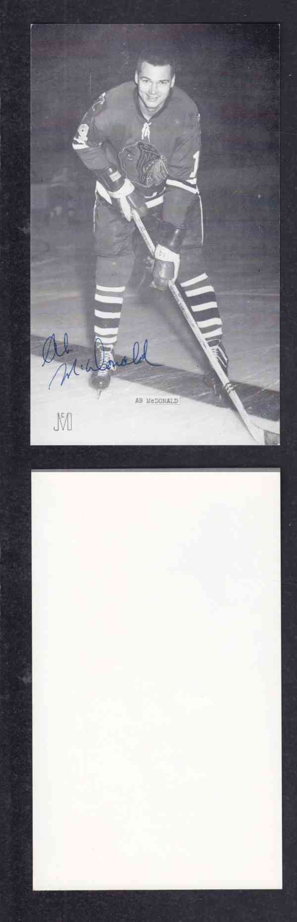 1960 'S CHICAGO BLACKHAWKS A.McDONALD   AUTOGRAPHED POST CARD photo