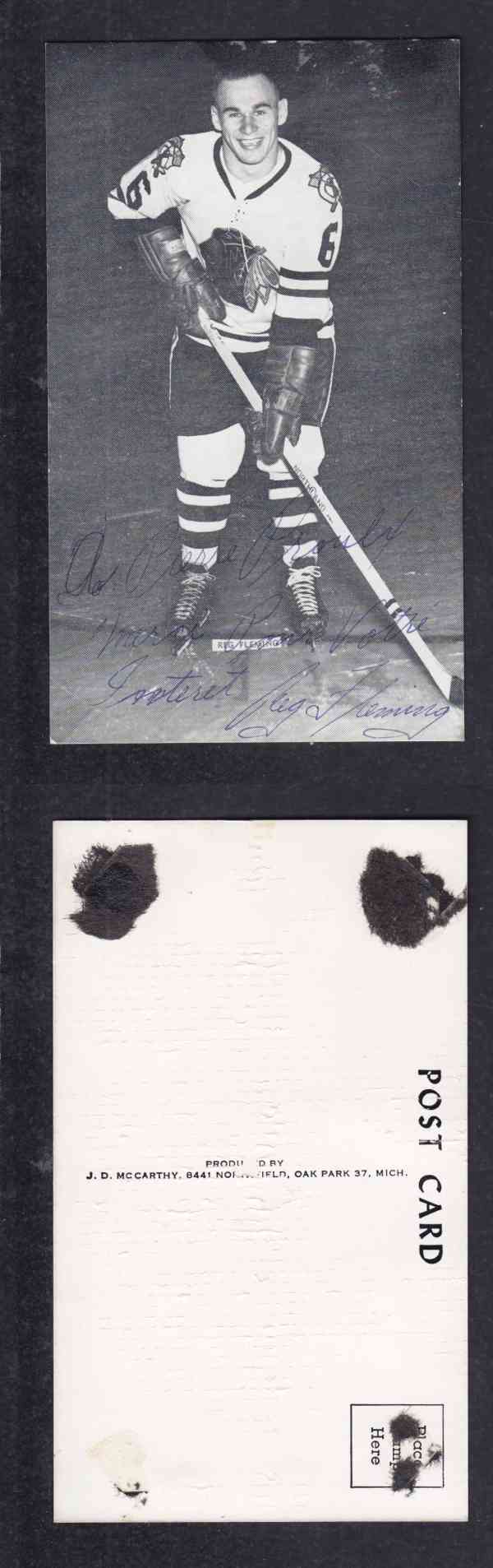 1960 'S CHICAGO BLACKHAWKS  R.FLEMMING  AUTOGRAPHED POST CARD photo