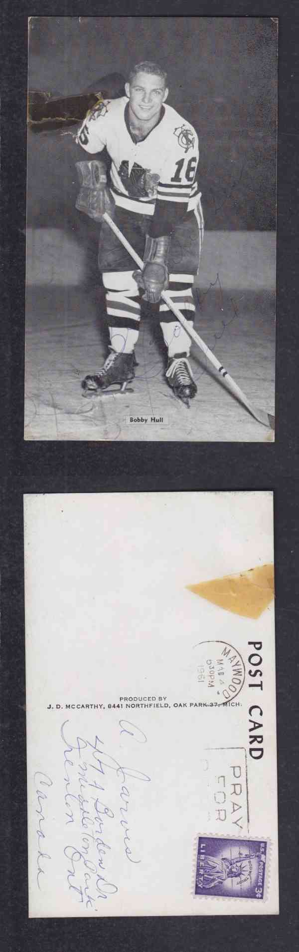1960 'S CHICAGO BLACKHAWKS  B.HULL  AUTOGRAPHED POST CARD photo