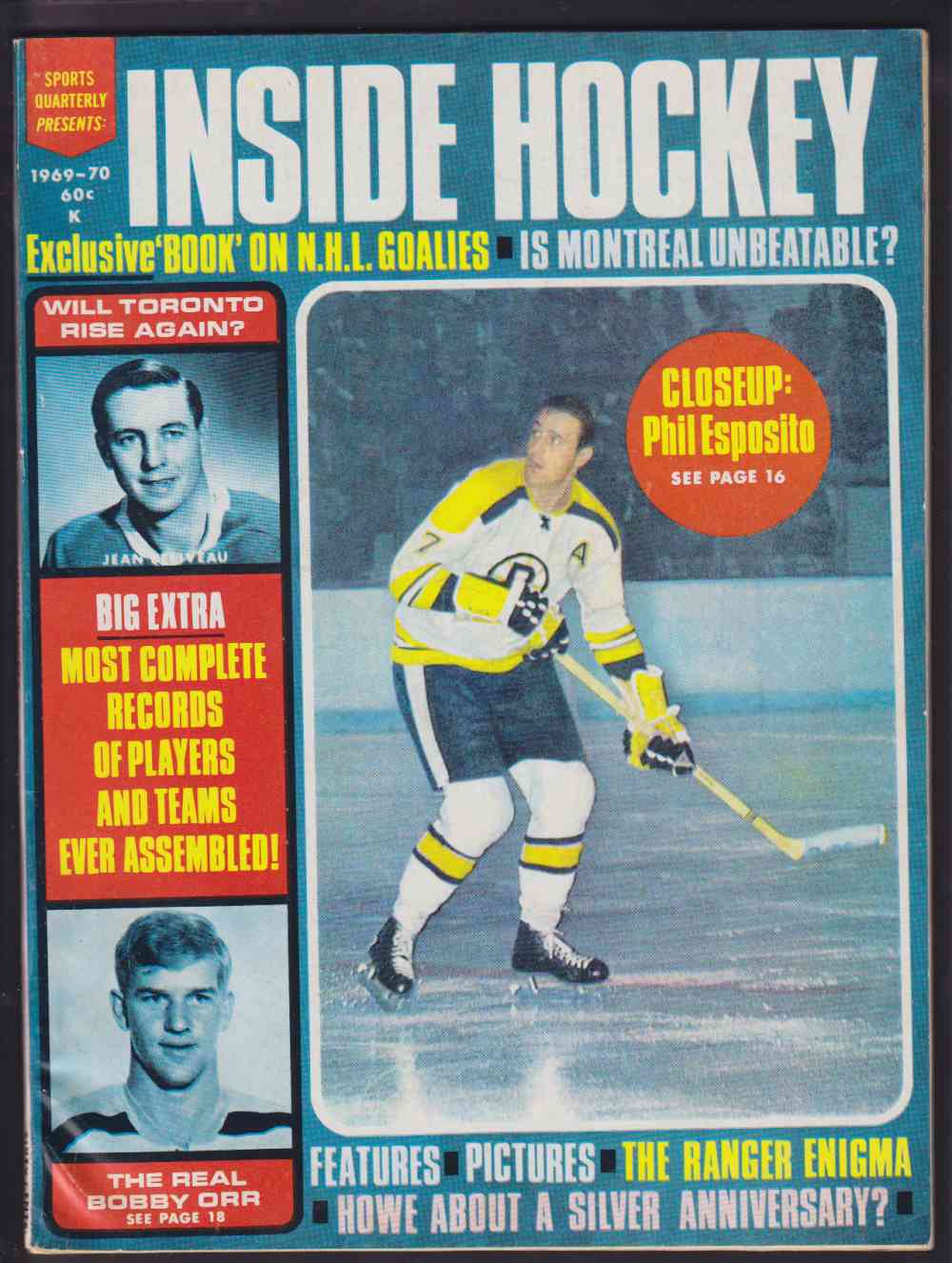 1969-70 INSIDE HOCKEY FULL MAGAZINE P. ESPOSITO ON COVER photo