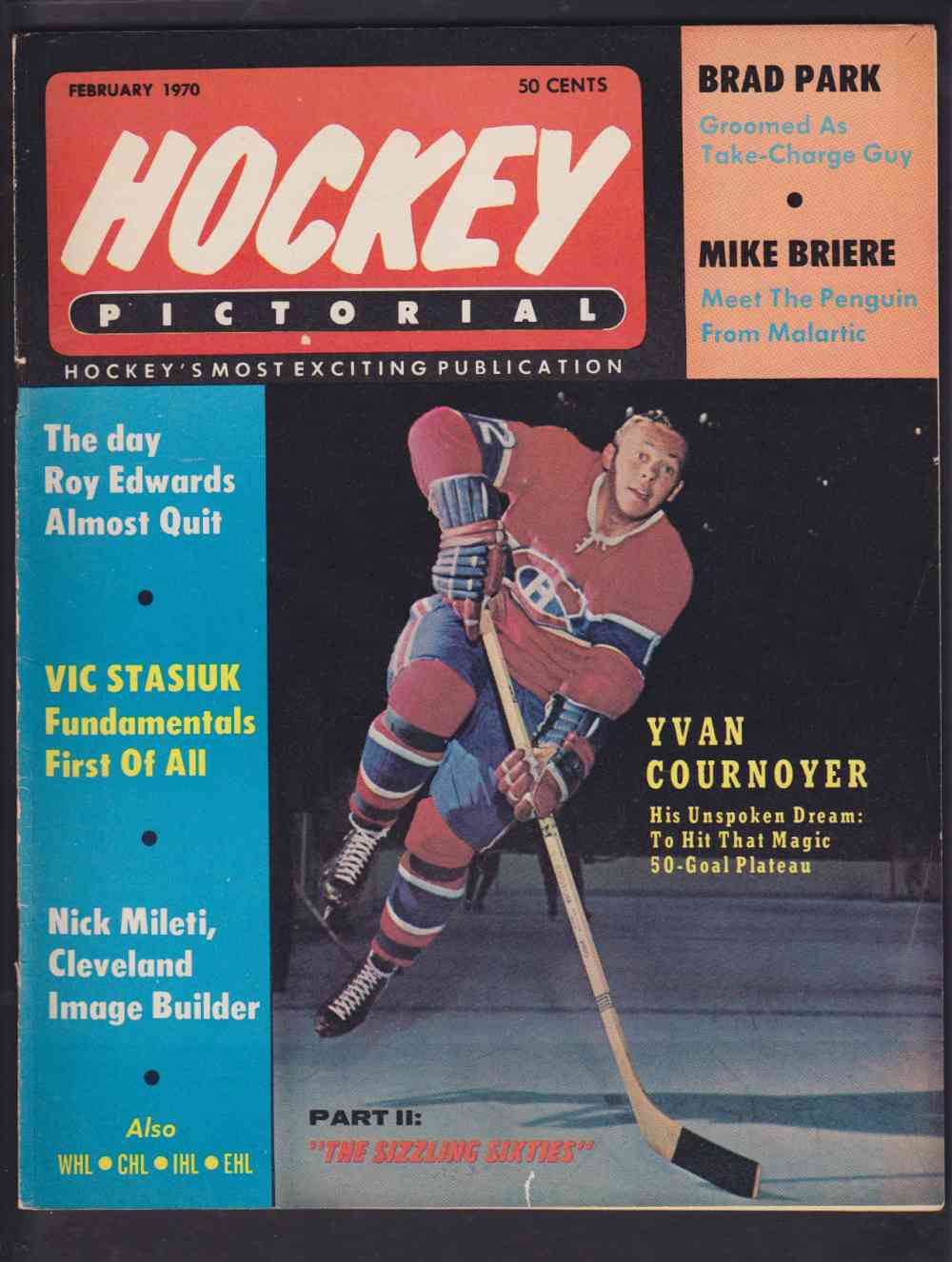 1969 HOCKEY PICTORIAL FULL MAGAZINE Y. COURNOYER ON COVER photo