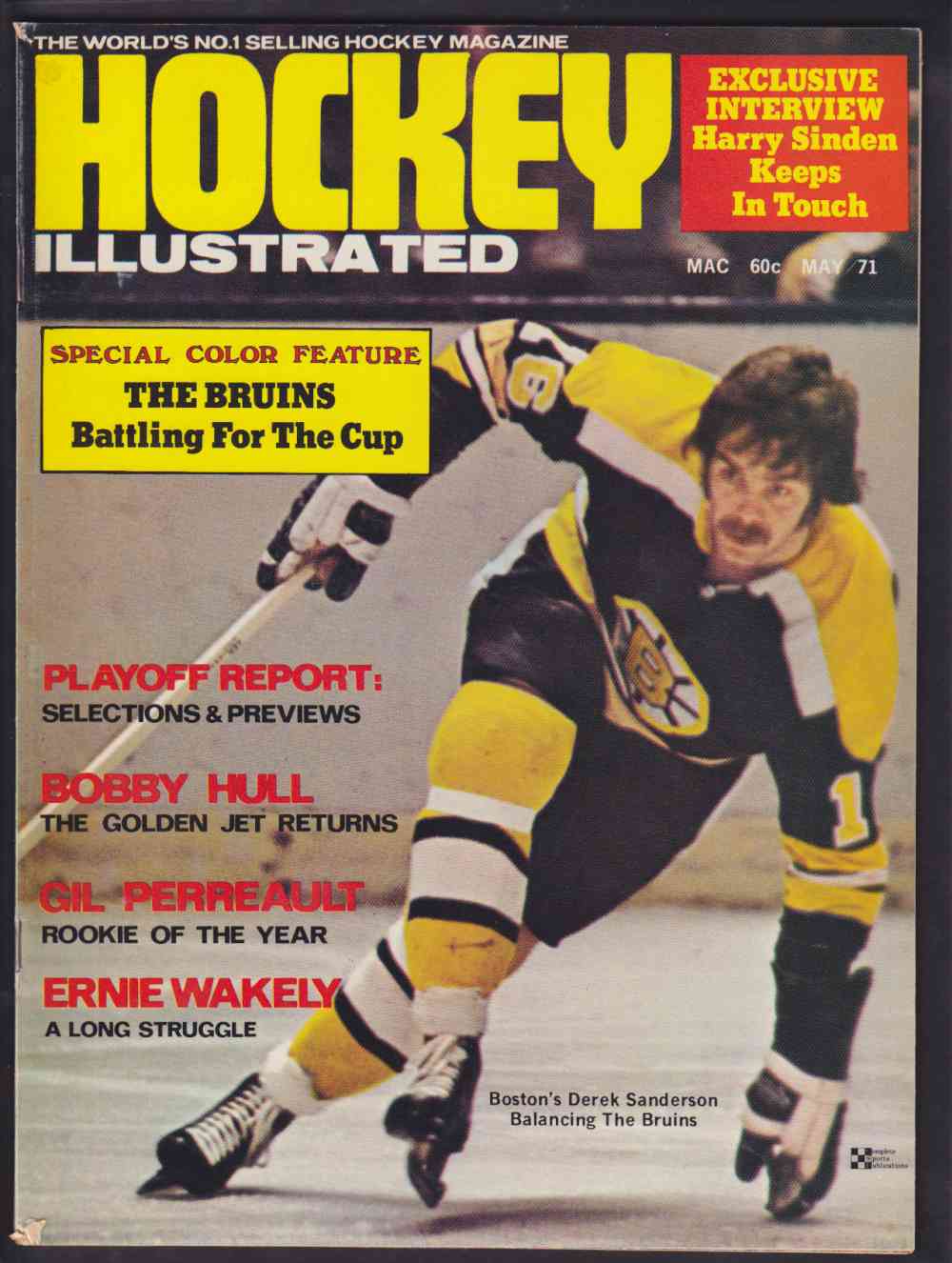 1971 HOCKEY ILLUSTRATED FULL MAGAZINE D. SANDERSON ON COVER photo