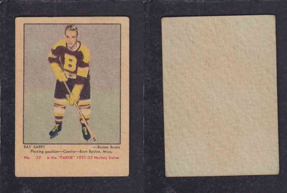 1951-52 PARKHURST HOCKEY CARD #32  R. BARRY photo