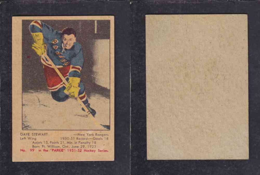 1951-52 PARKHURST HOCKEY CARD #99   G. STEWART photo