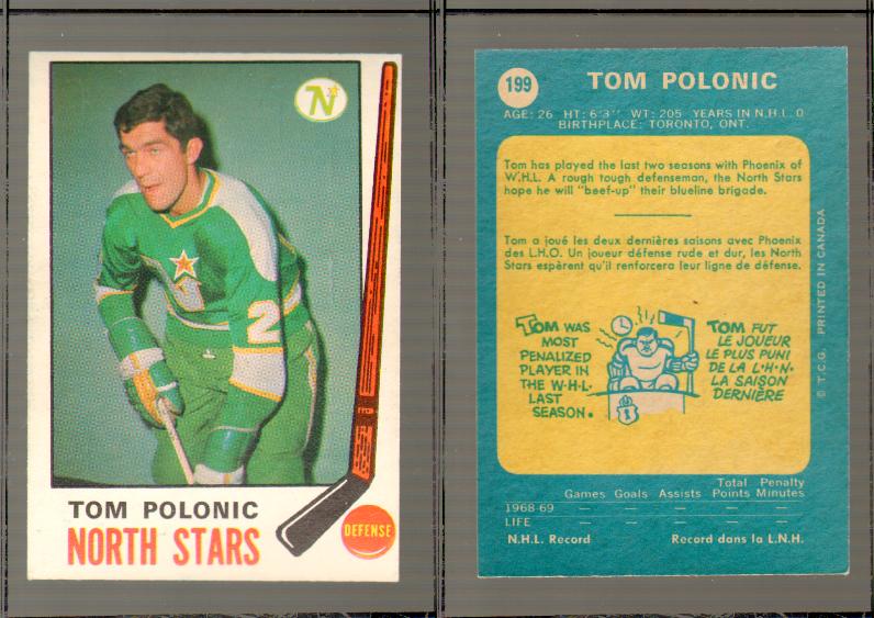 1969-70 O-PEE-CHEE HOCKEY CARD #199 TOM POLONIC photo