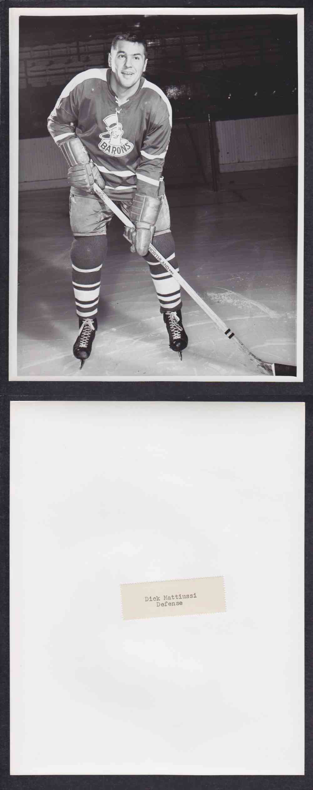 1960'S CLEVELAND BARONS PHOTO D. MATTIUSSI photo