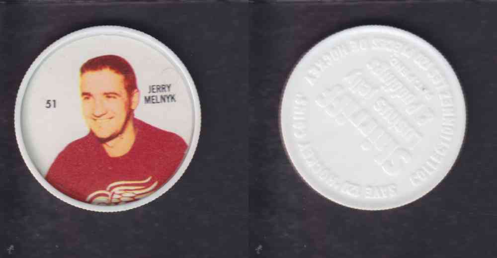 1960-61 SHIRRIFF HOCKEY COIN  #51  J. MELNYK  photo