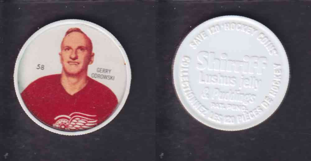 1960-61 SHIRRIFF HOCKEY COIN  #58  G. ODROWSKI photo