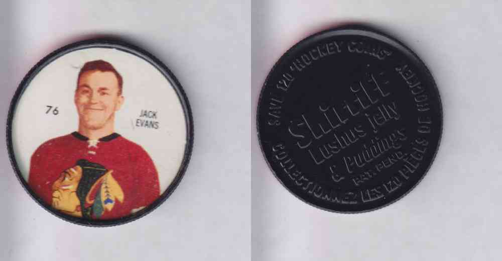 1960-61 SHIRRIFF HOCKEY COIN  #76  J. EVANS photo
