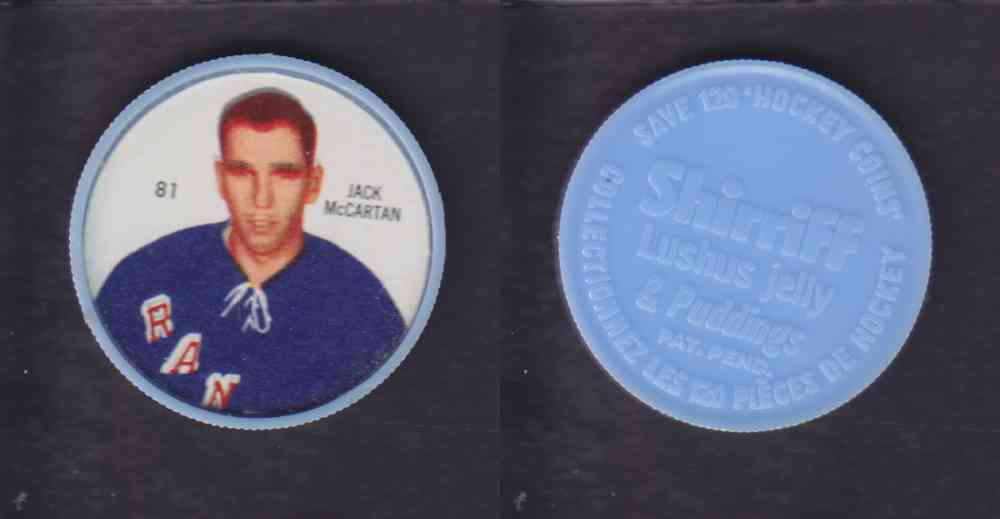 1960-61 SHIRRIFF HOCKEY COIN  #81  J. McCARTAN photo