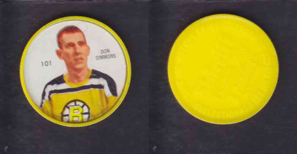 1960-61 SHIRRIFF HOCKEY COIN  #101  D. SIMMONS photo