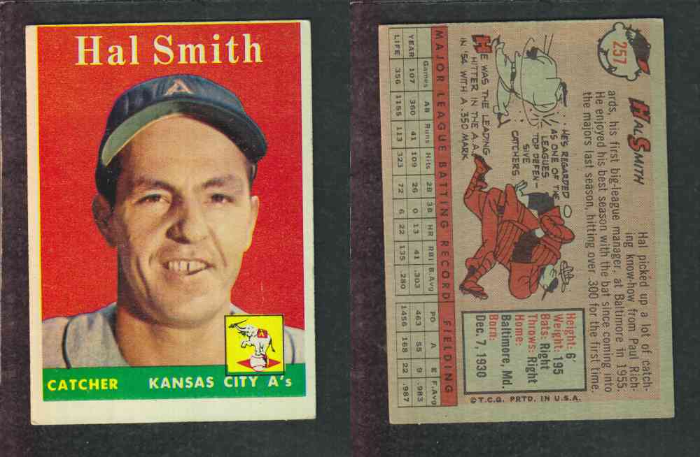 1958 TOPPS BASEBALL CARD #257 H. SMITH photo