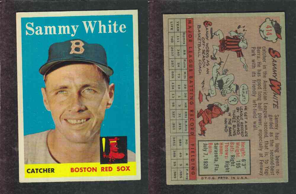 1958 TOPPS BASEBALL CARD #414 S. WHITE photo