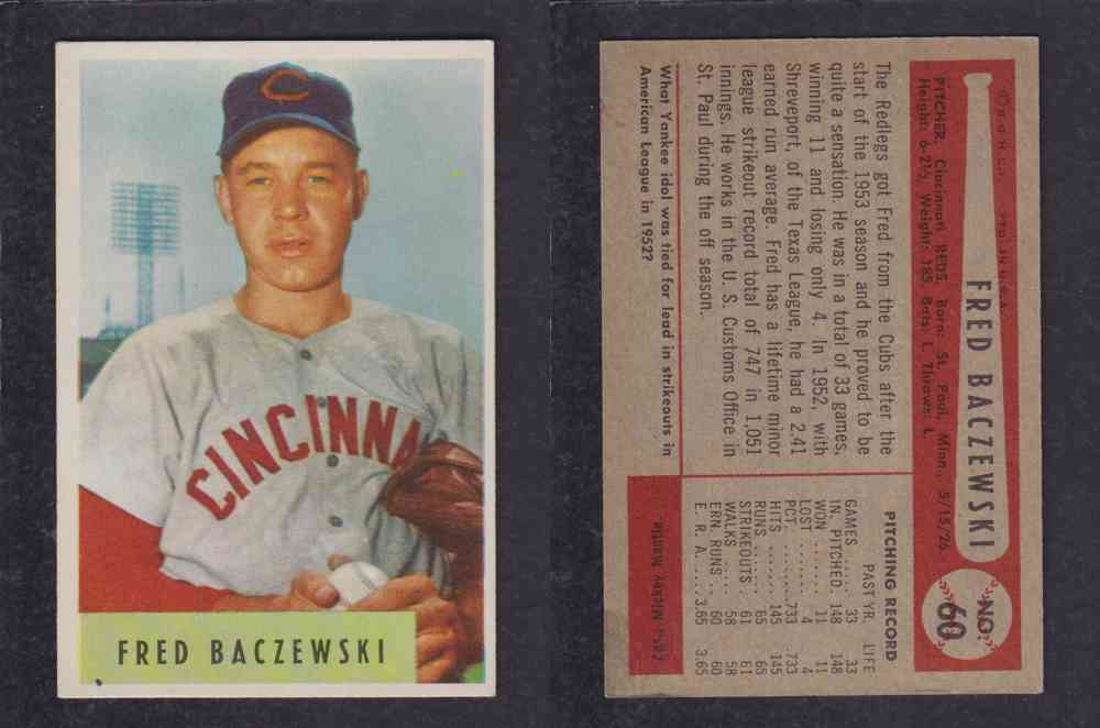 1954 BOWMAN BASEBALL CARD #60 F. BACZEWSKI photo