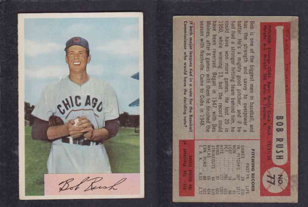 1954 BOWMAN BASEBALL CARD #77 B. RUSH photo