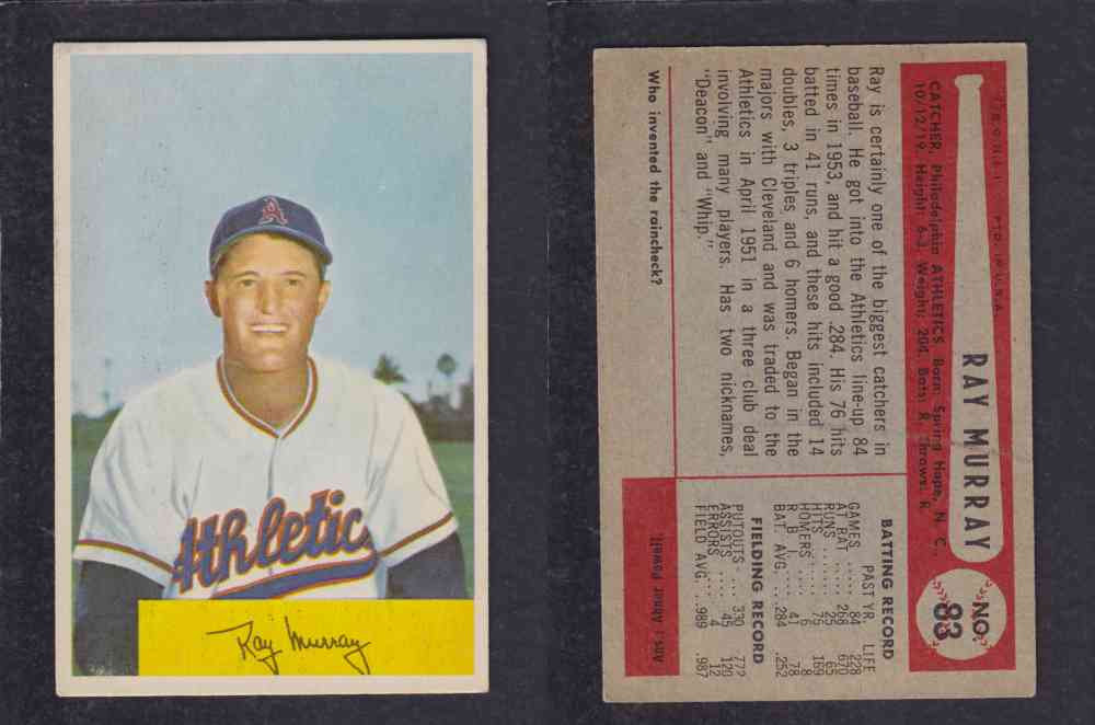 1954 BOWMAN BASEBALL CARD #83 R. MURRAY photo