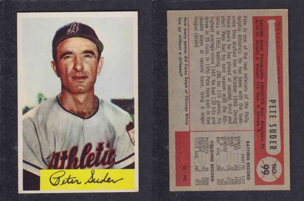 1954 BOWMAN BASEBALL CARD #99 P. SUDER photo