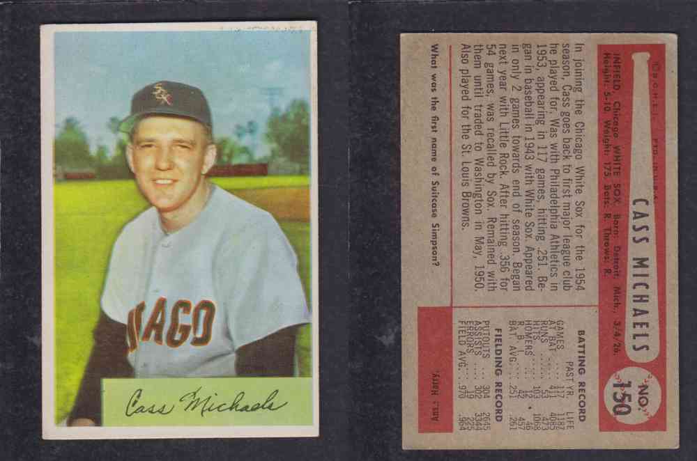 1954 BOWMAN BASEBALL CARD #150 C. MICHAELS photo