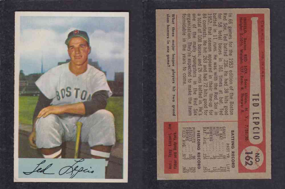 1954 BOWMAN BASEBALL CARD #162 T. LEPCIO photo