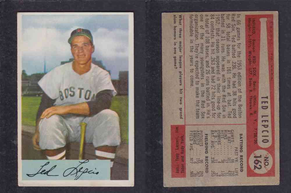 1954 BOWMAN BASEBALL CARD #162 T. LEPCIO photo