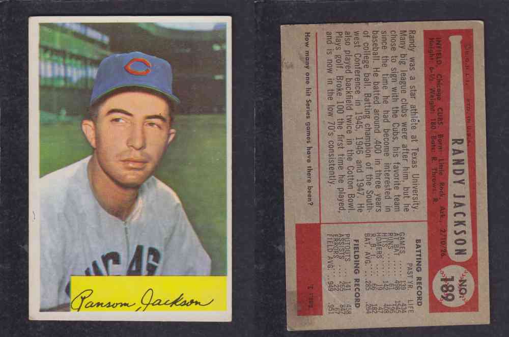 1954 BOWMAN BASEBALL CARD #189 R. JACKSON photo