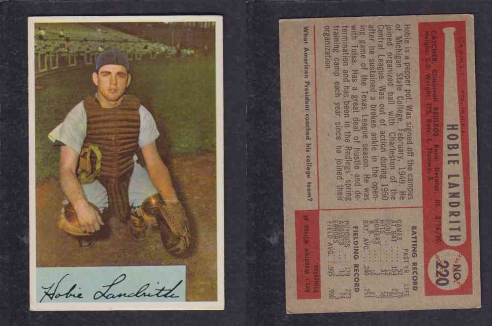 1954 BOWMAN BASEBALL CARD #220 H. LANDRITH photo