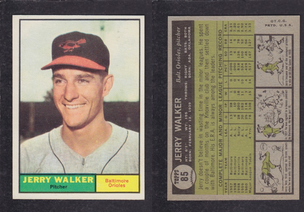 1962  TOPPS BASEBALL CARD #85  J. WALKER photo