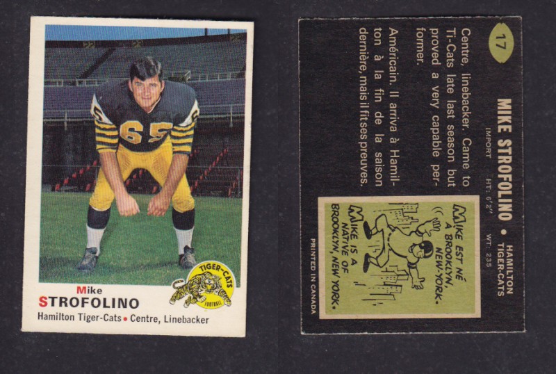 1970 CFL O-PEE-CHEE FOOTBALL CARD #17 M. STROFOLINO photo