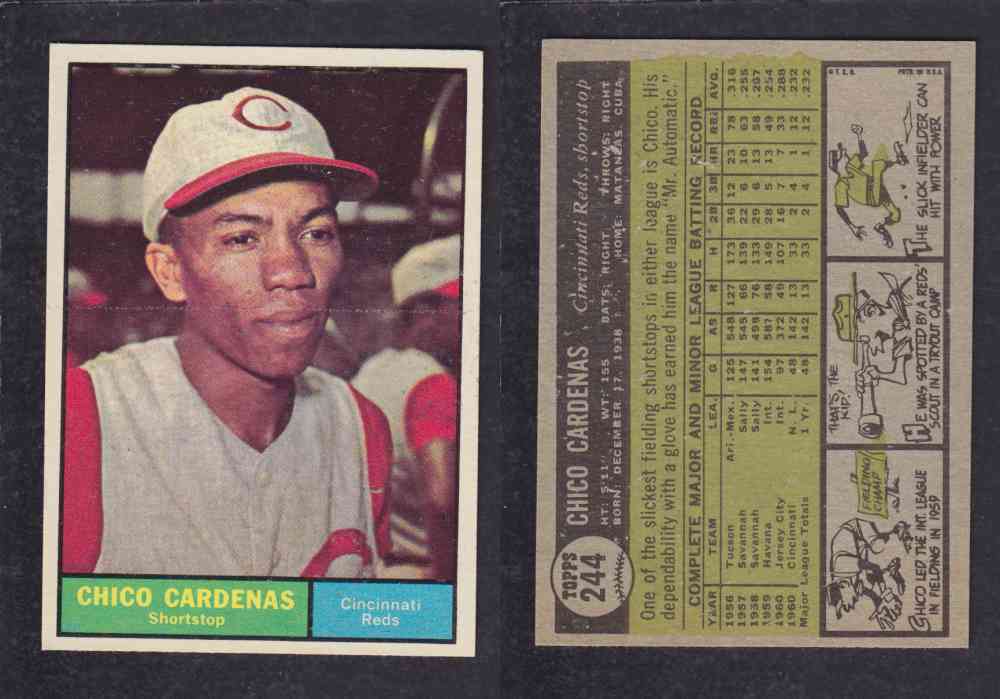 1962  TOPPS BASEBALL CARD #244  C. CARDENAS photo