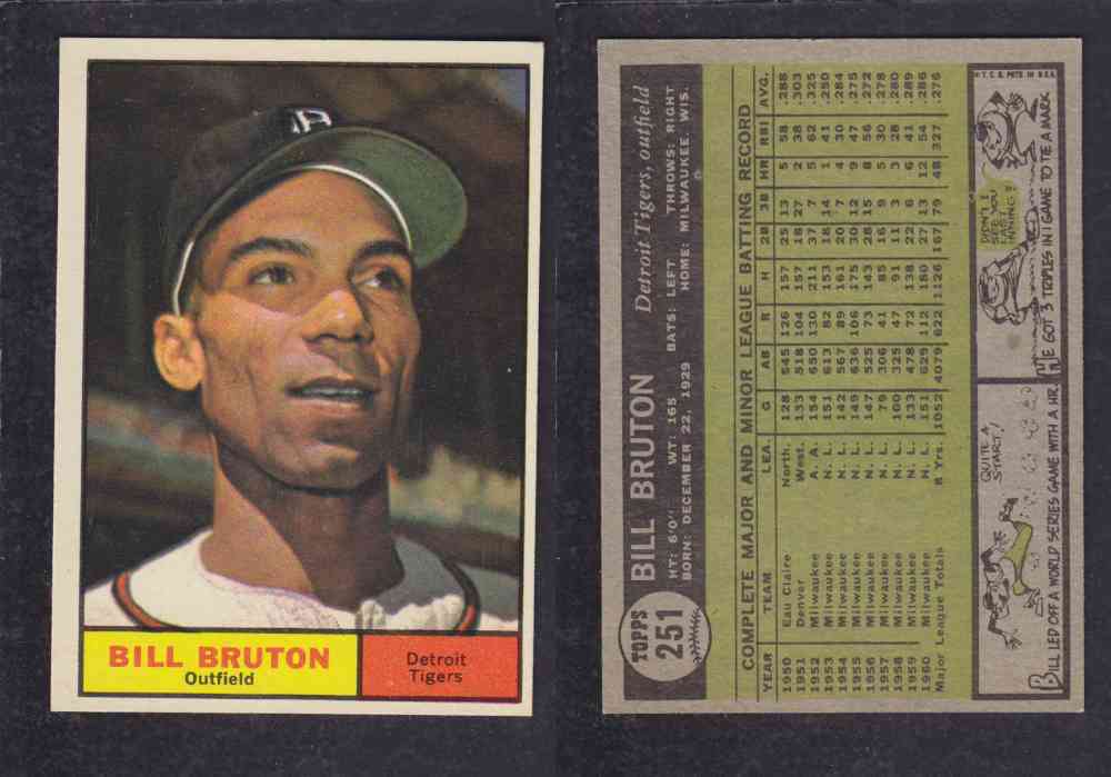 1962  TOPPS BASEBALL CARD #251  B. BRUTON photo