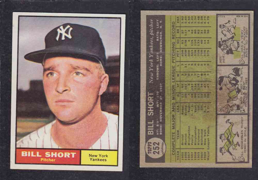 1962  TOPPS BASEBALL CARD #252  B. SHORT photo