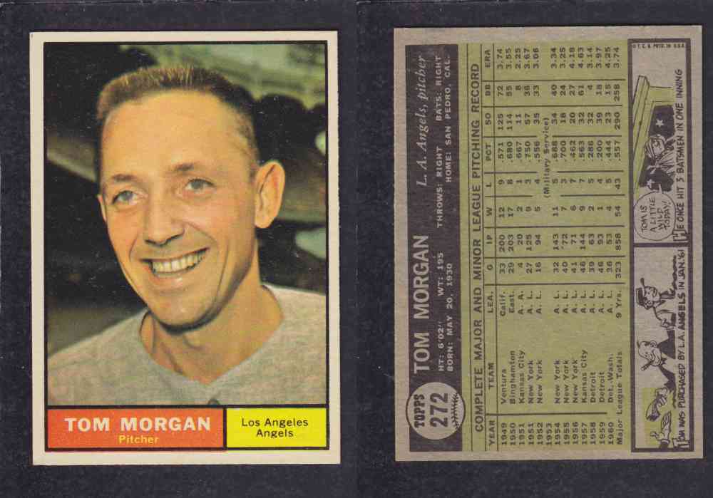 1961 TOPPS BASEBALL CARD #272  T. MORGAN photo