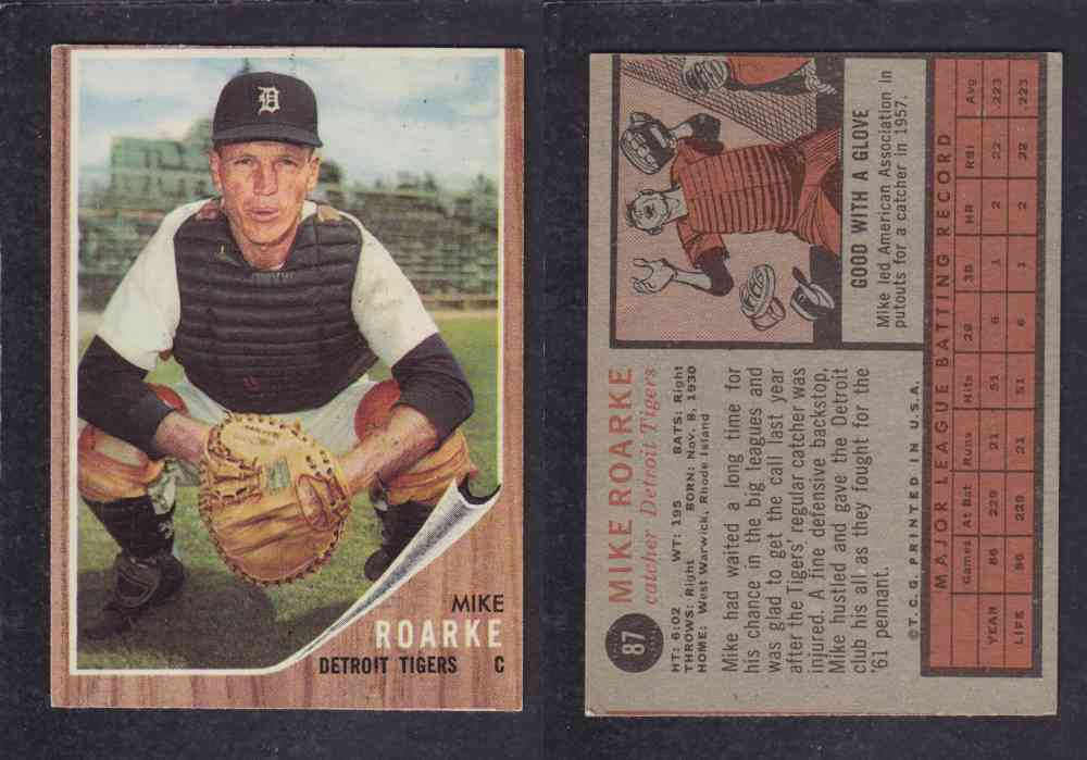 1962 TOPPS BASEBALL CARD #87  M. ROARKE photo