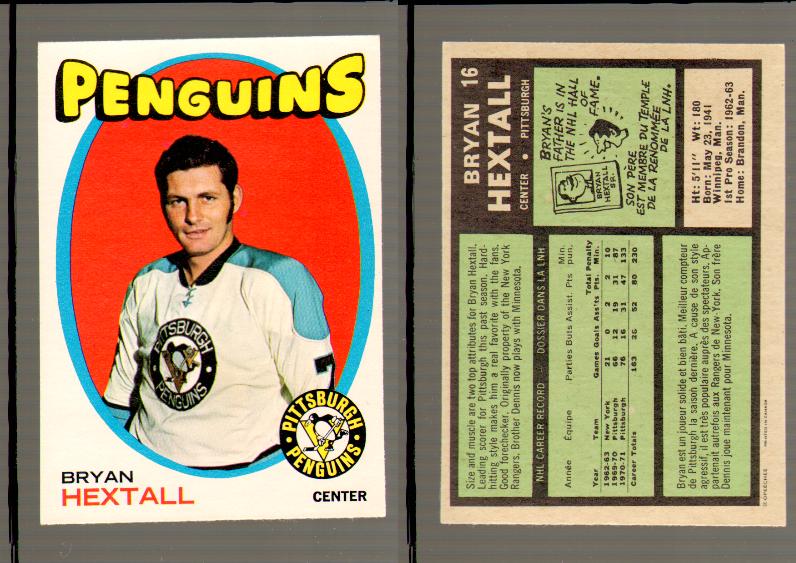 1971-72 O-PEE-CHEE HOCKEY CARD #16 B.HEXTALL photo