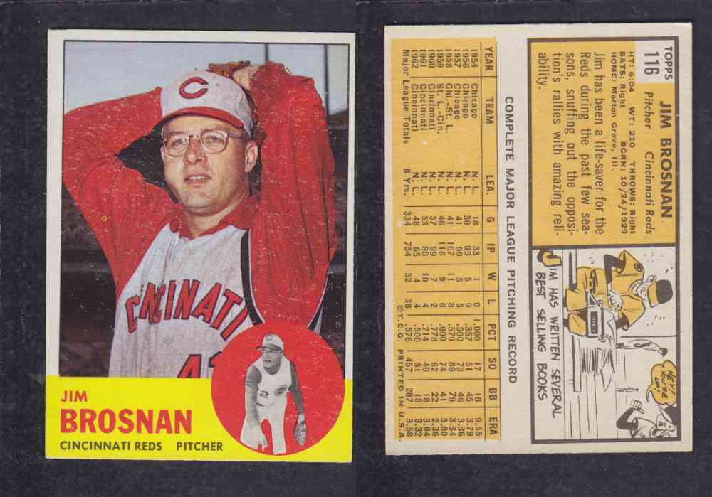 1963  TOPPS BASEBALL CARD  #116  J. BROSNAN photo