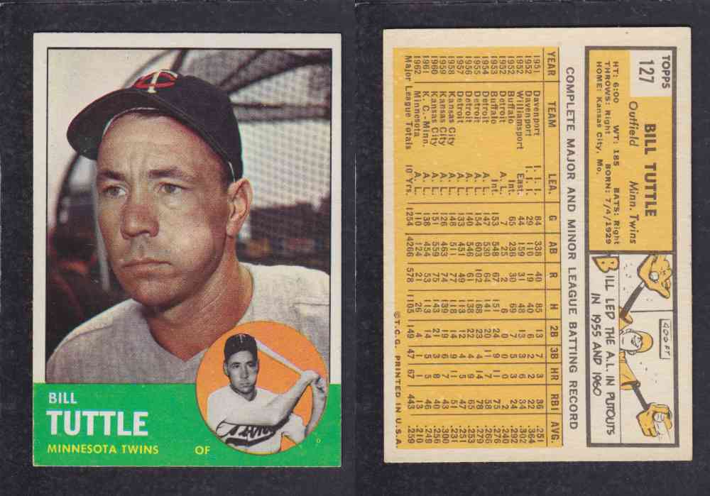 1963  TOPPS BASEBALL CARD  #127  B. TUTTLE photo