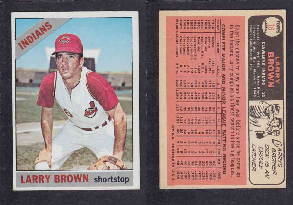1966  TOPPS BASEBALL CARD  #16  L. BROWN photo